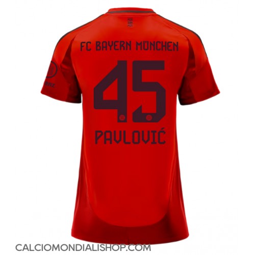 Maglie da calcio Bayern Munich Aleksandar Pavlovic #45 Prima Maglia Femminile 2024-25 Manica Corta